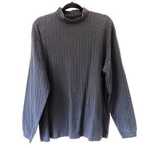 Brooks Brothers‎ L High Neck Men's Gray Cotton Performance Knit Pullover